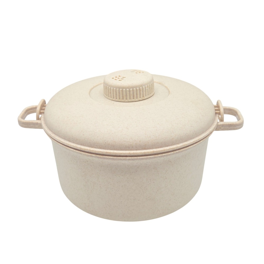 Eco Friendly Microwave Pressure Cooker 2.5Qt Wheat Straw Beige Fast Cookware NEW - Picture 10 of 11